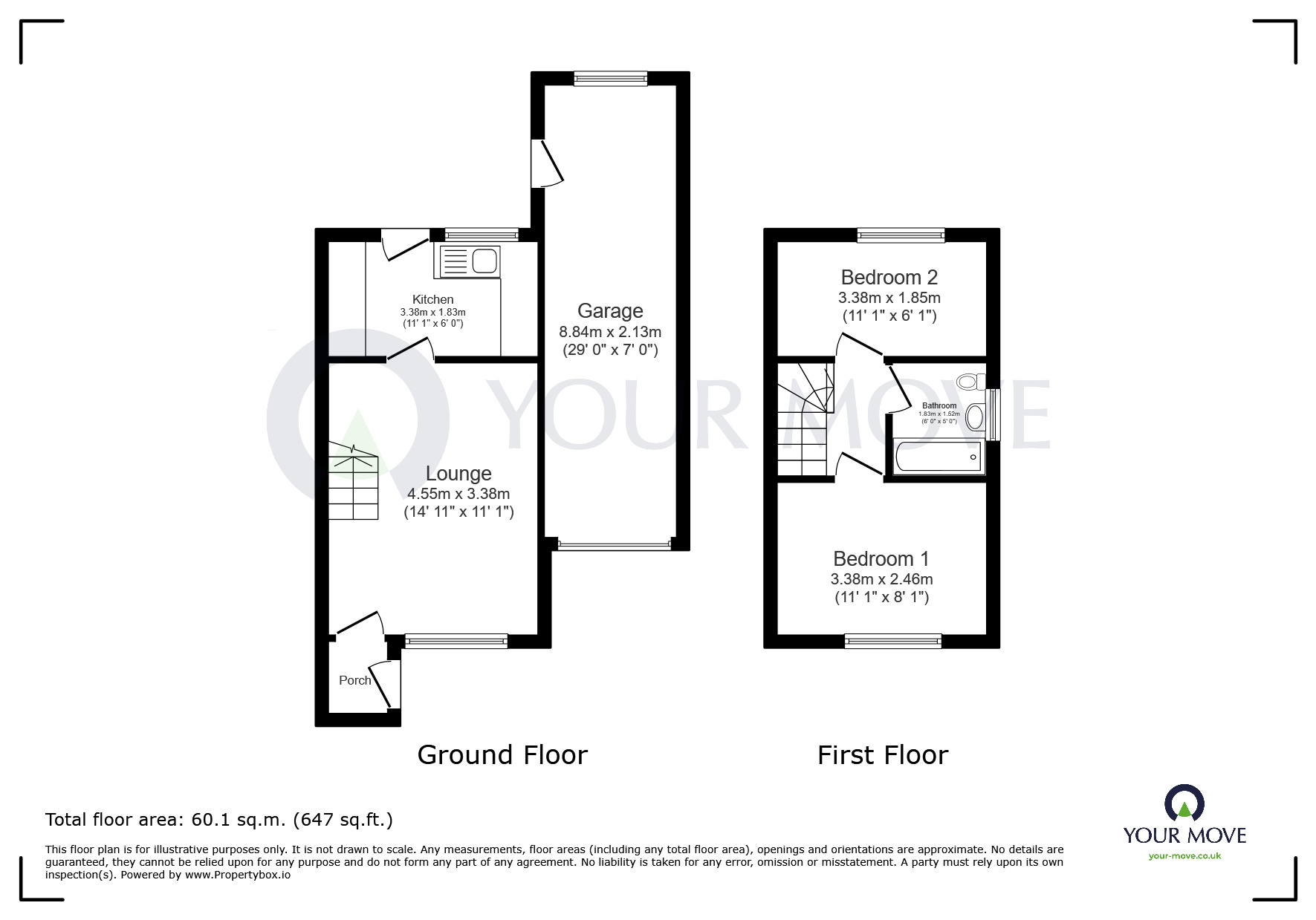 Floorplan of 2 bedroom Semi Detached House for sale, Raven Close, Riddings, Derbyshire, DE55