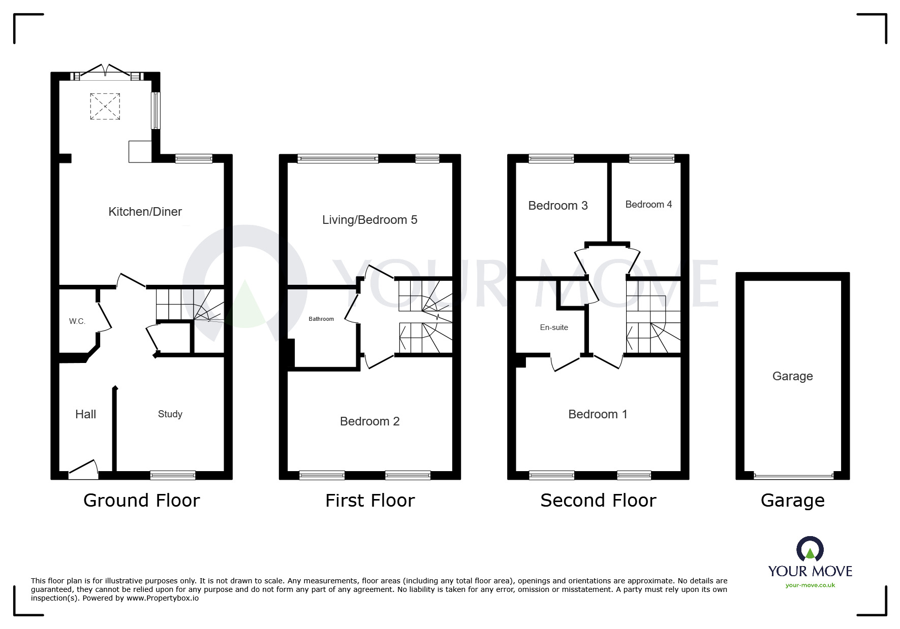 Floorplan of 4 bedroom Mid Terrace House for sale, Bakewell Lane, Hucknall, Nottinghamshire, NG15