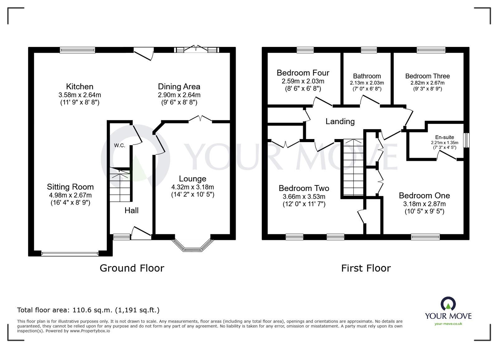 Floorplan of 4 bedroom Detached House for sale, Castlewood Grove, Sutton-in-Ashfield, Nottinghamshire, NG17