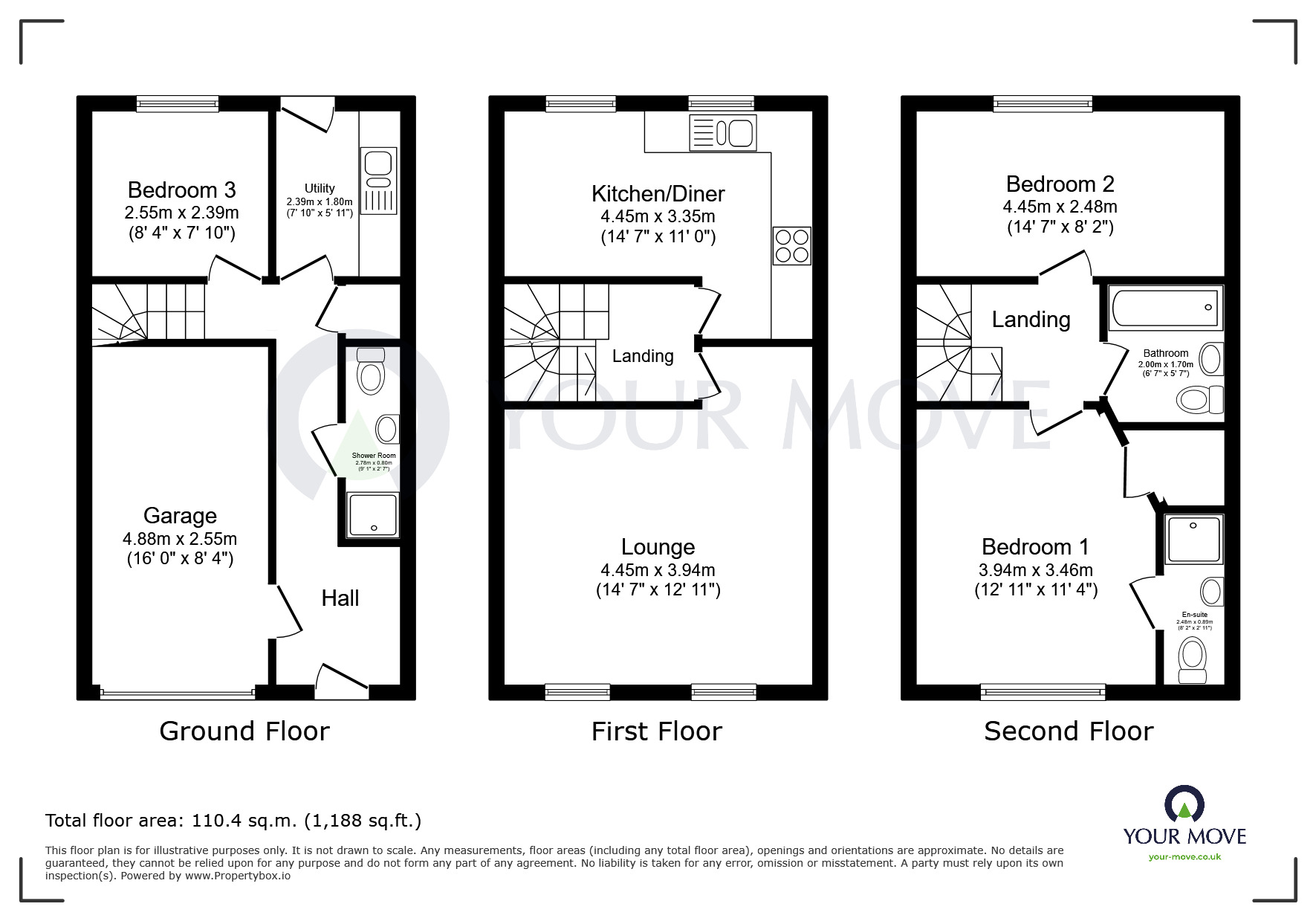 Floorplan of 3 bedroom Semi Detached House for sale, Dewberry Gardens, Forest Town, Nottinghamshire, NG19