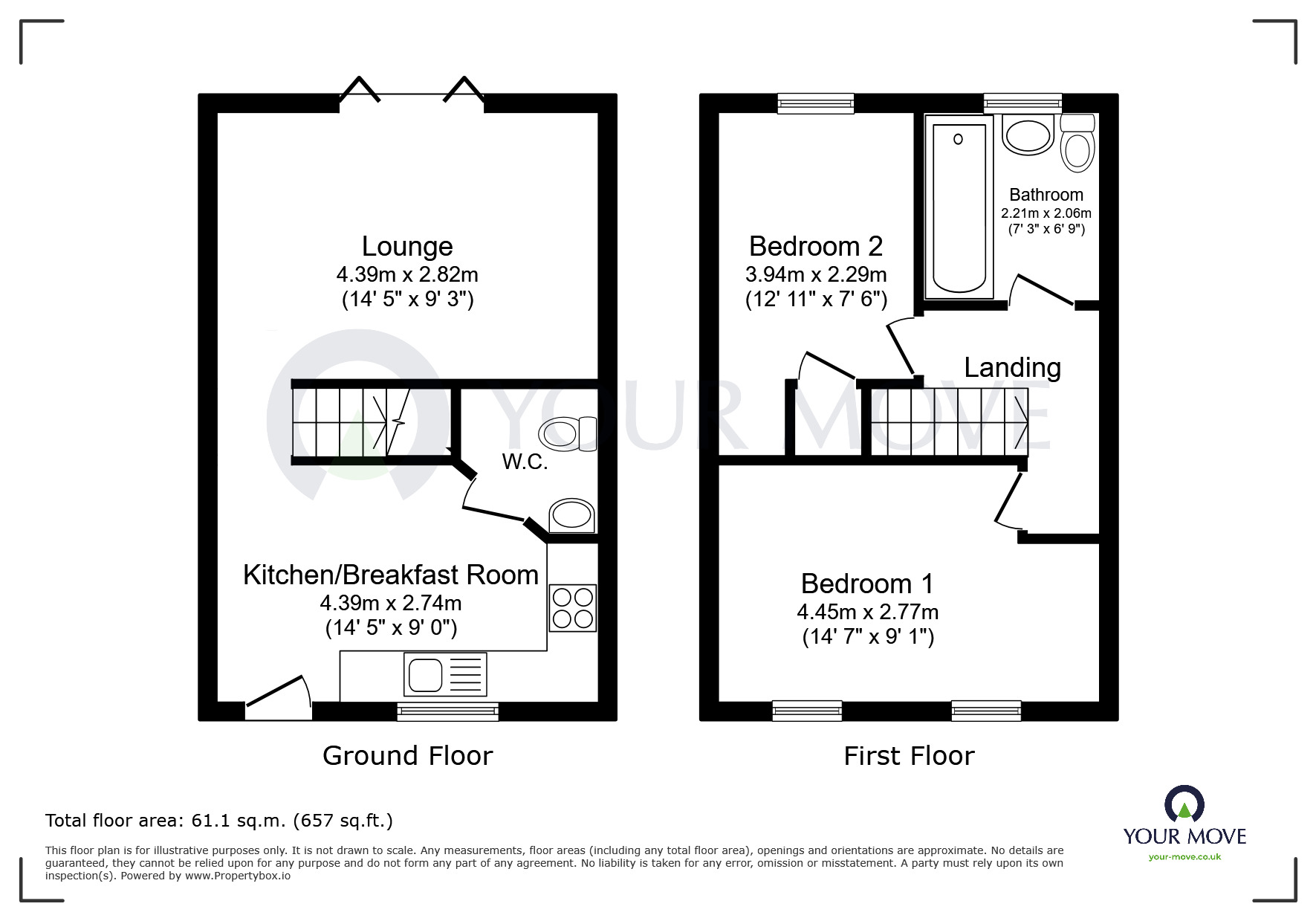 Floorplan of 3 bedroom End Terrace House for sale, White Ash Road, South Normanton, Derbyshire, DE55