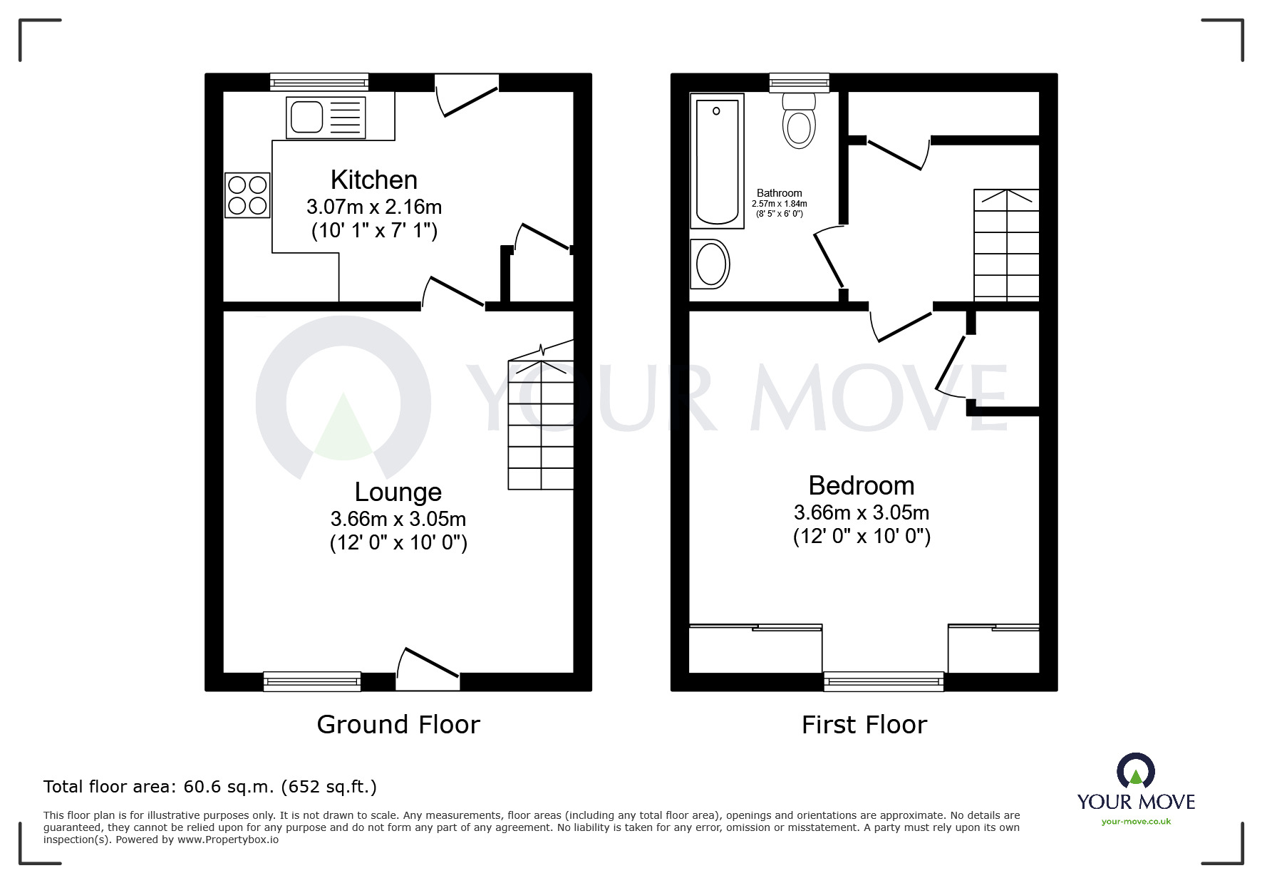 Floorplan of 1 bedroom Mid Terrace House for sale, Kingswood Drive, Kirkby-in-Ashfield, Nottinghamshire, NG17