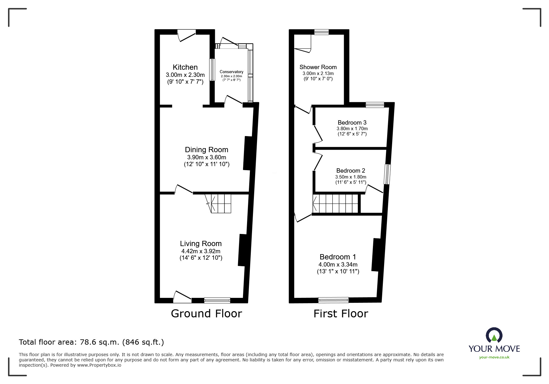 Floorplan of 3 bedroom End Terrace House to rent, Buller Street, Ilkeston, Derbyshire, DE7