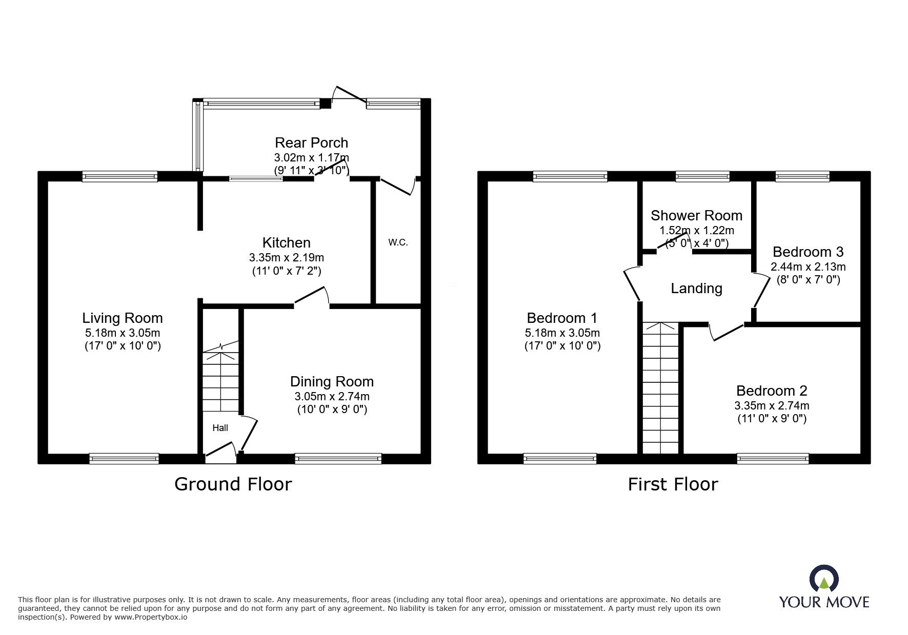 Floorplan of 3 bedroom Mid Terrace House for sale, Thoresby Crescent, Stanton Hill, Nottinghamshire, NG17