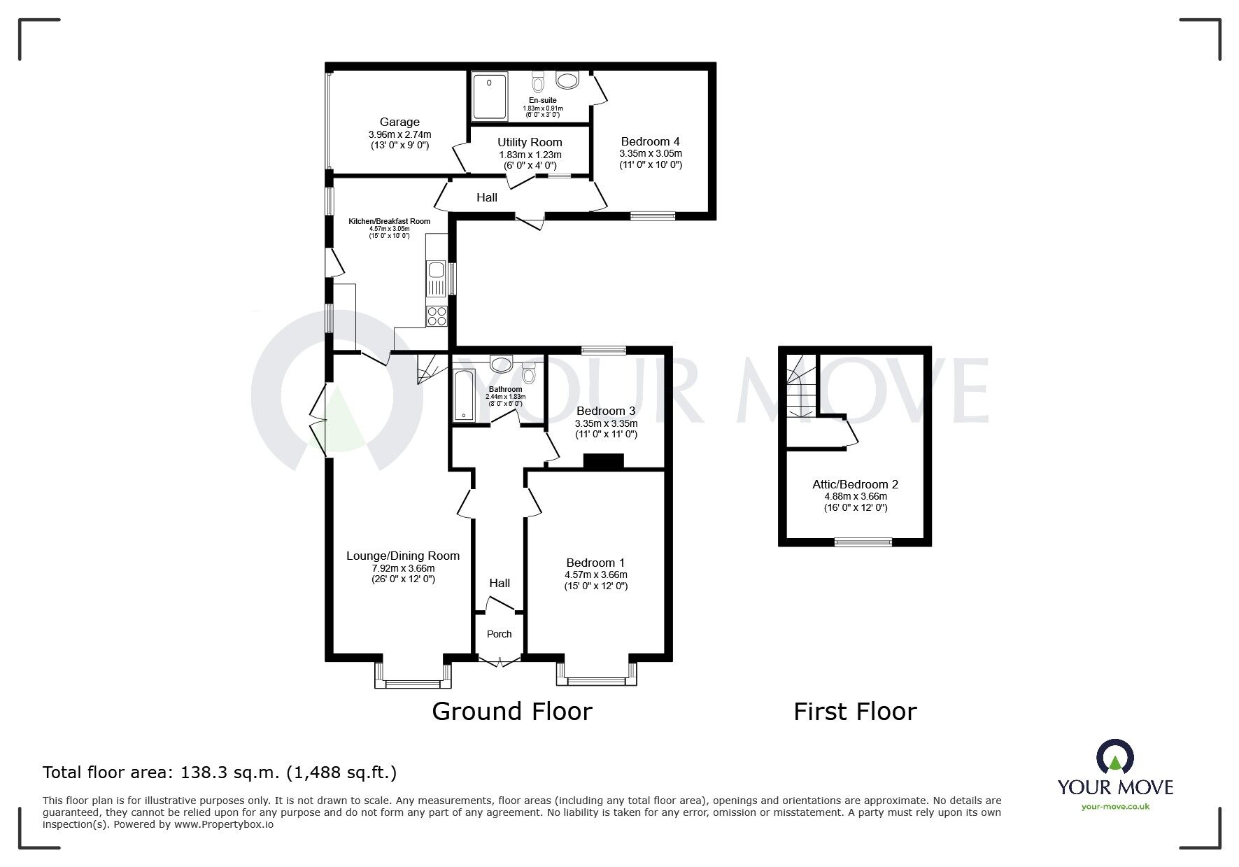 Floorplan of 4 bedroom Detached Bungalow for sale, Nottingham Road, Nuthall, Nottinghamshire, NG16