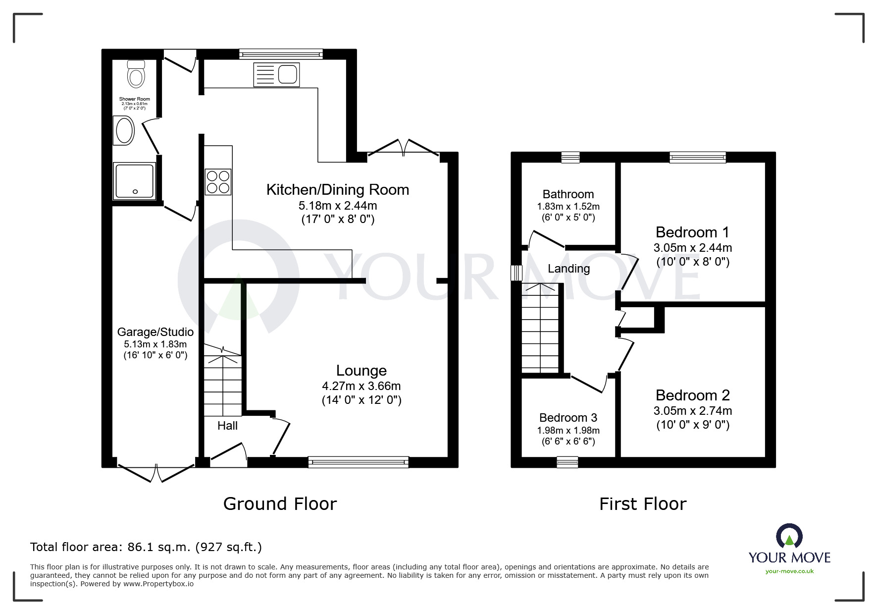 Floorplan of 3 bedroom Semi Detached House for sale, Longhill Rise, Kirkby-in-Ashfield, Nottinghamshire, NG17