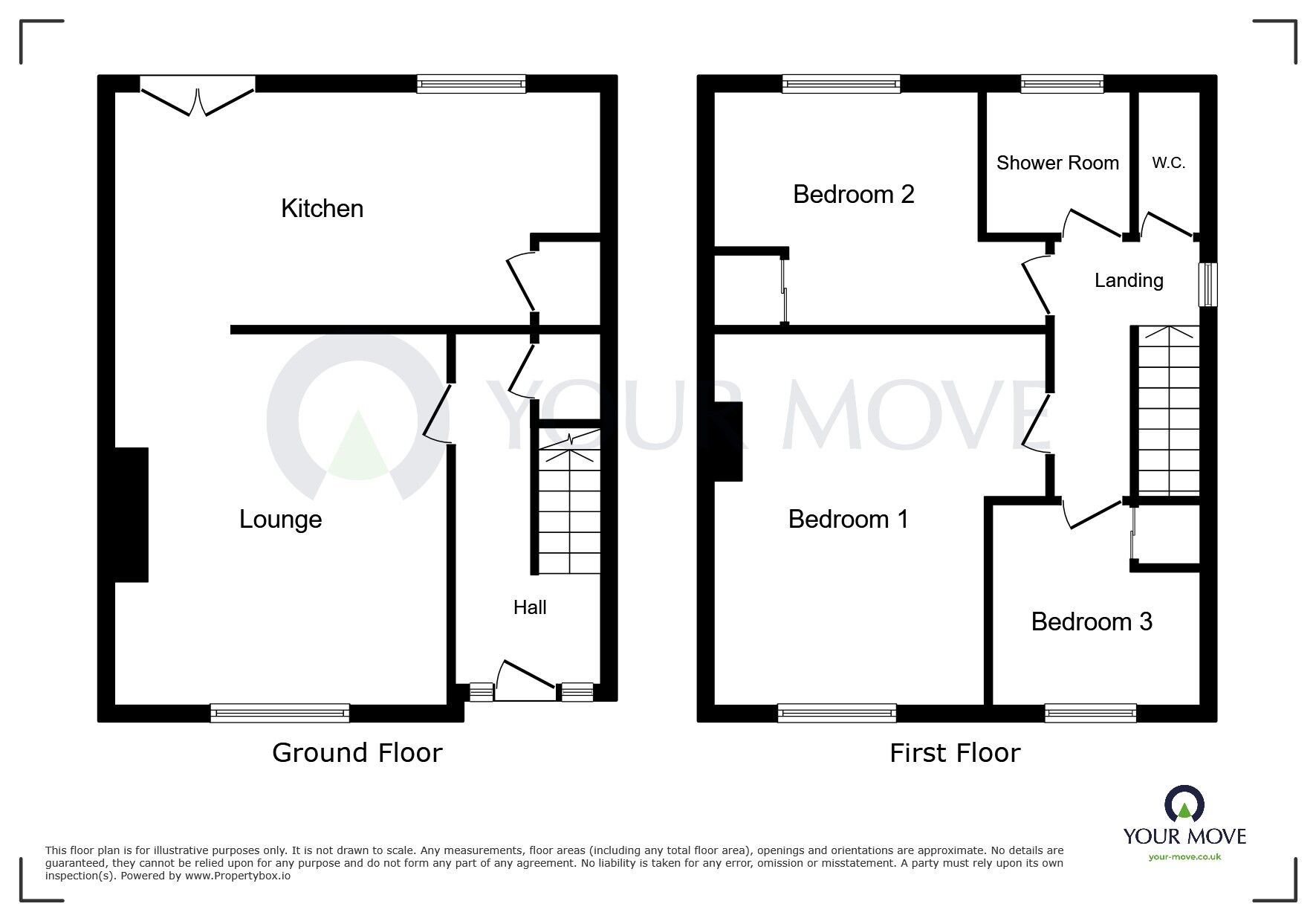 Floorplan of 3 bedroom Semi Detached House for sale, Beacon Drive, Kirkby-in-Ashfield, Nottinghamshire, NG17