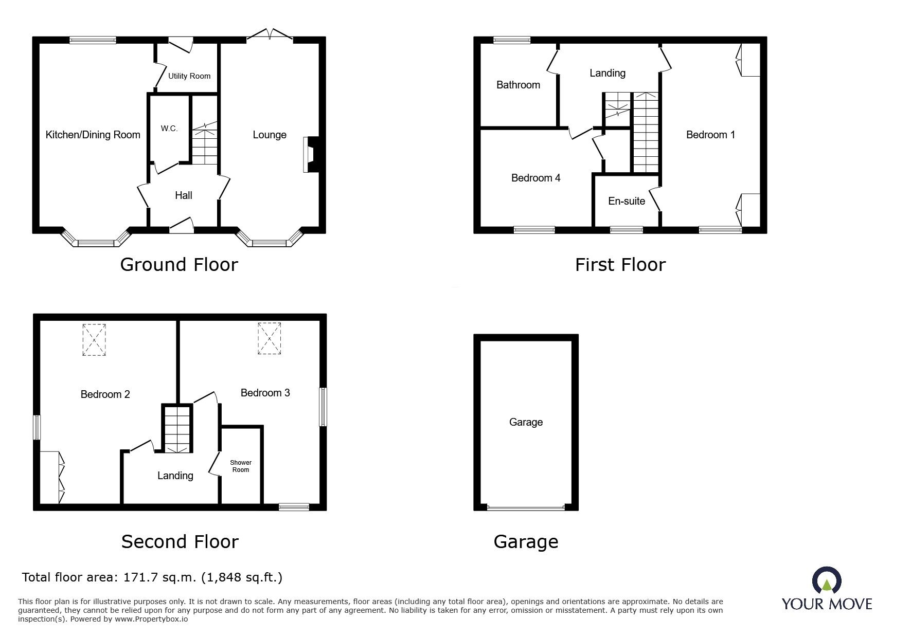 Floorplan of 4 bedroom Detached House for sale, Henfrey Drive, Annesley, Nottinghamshire, NG15