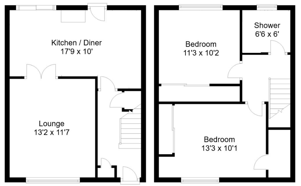 Floorplan of 2 bedroom Mid Terrace House for sale, Rashiehill, Forth, South Lanarkshire, ML11