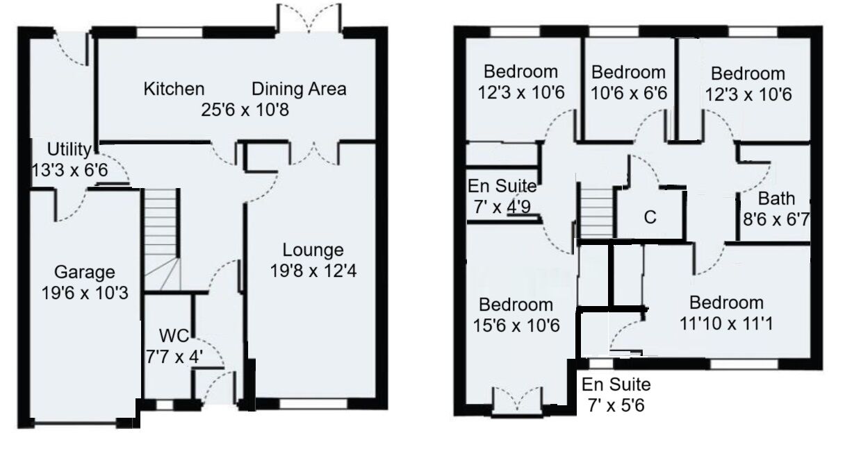 Floorplan of 5 bedroom Detached House for sale, Bruce Gardens, Cleghorn, South Lanarkshire, ML11