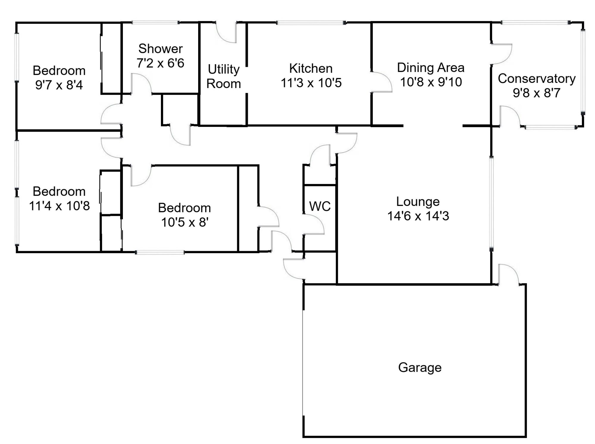 Floorplan of 3 bedroom Detached Bungalow for sale, Hillhouse Farm Gate, Lanark, South Lanarkshire, ML11