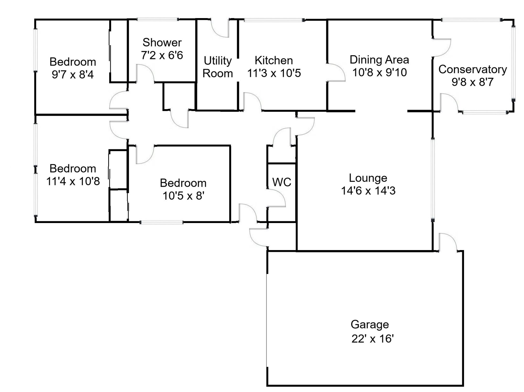 Floorplan of 3 bedroom Detached Bungalow for sale, Hillhouse Farm Gate, Lanark, South Lanarkshire, ML11
