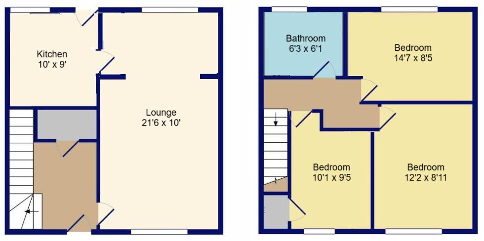 Floorplan of 3 bedroom Mid Terrace House for sale, Elderslea Road, Carluke, South Lanarkshire, ML8