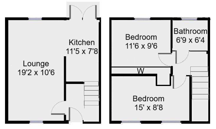 Floorplan of 2 bedroom Mid Terrace House for sale, Stuart Drive, Lanark, South Lanarkshire, ML11