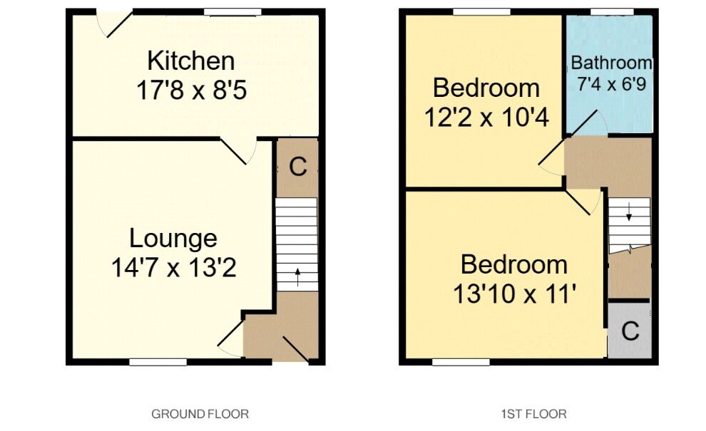 Floorplan of 2 bedroom End Terrace House for sale, Orchardview Drive, Kirkfieldbank, South Lanarkshire, ML11