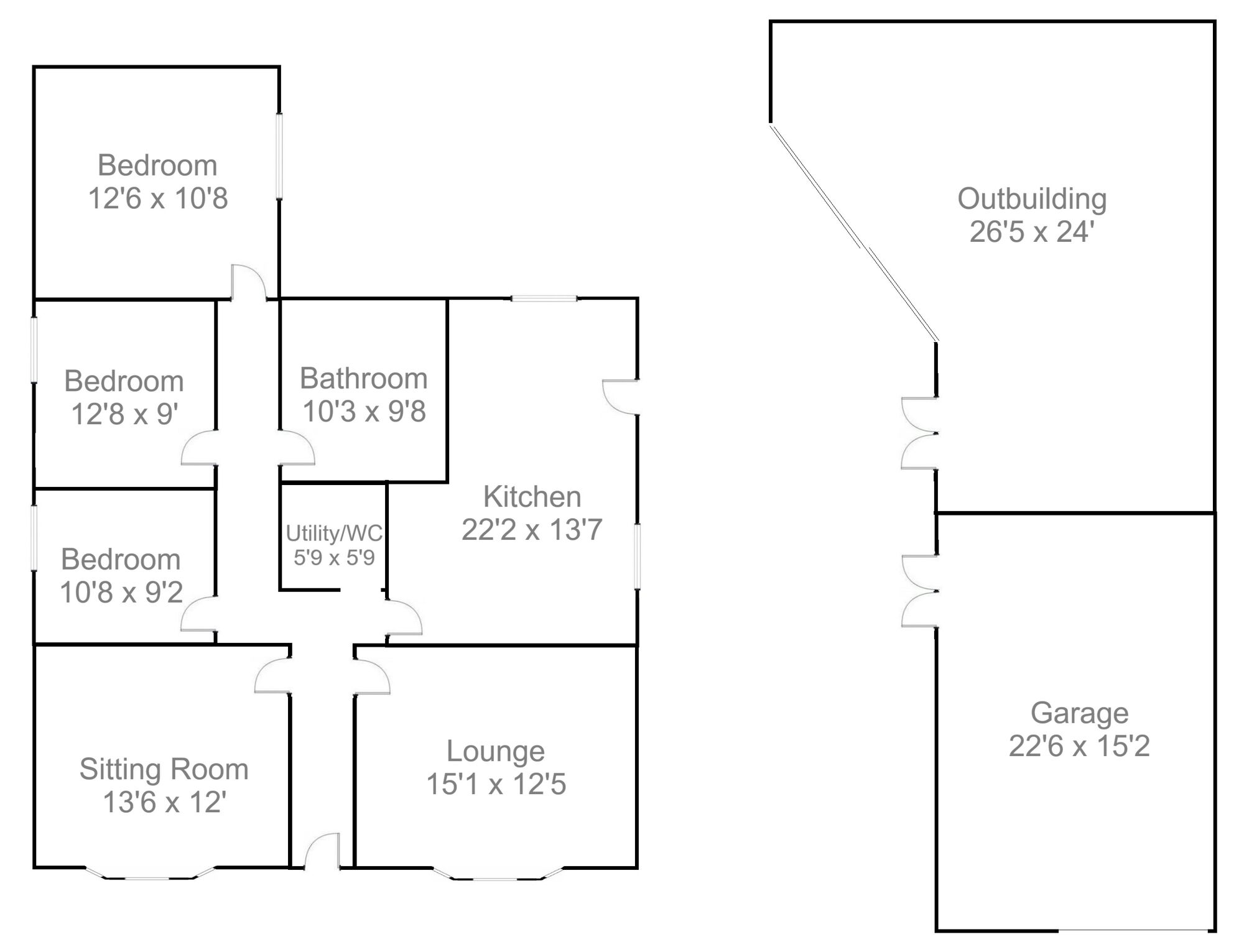 Floorplan of 3 bedroom Detached Bungalow for sale, Hawkwood Terrace, Forth, South Lanarkshire, ML11