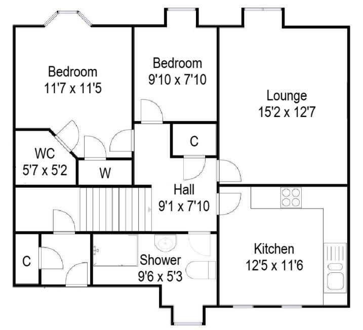 Floorplan of 2 bedroom  Flat for sale, Tay Street, Perth, PH1