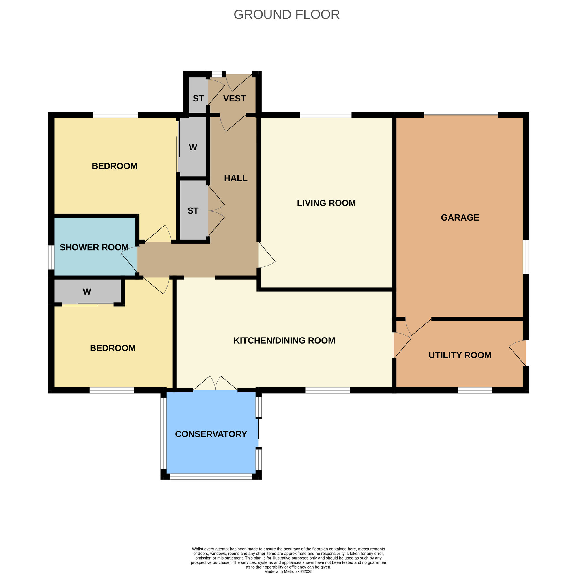 Floorplan of 2 bedroom Detached Bungalow for sale, Kinclaven Gardens, Murthly, Perth and Kinross, PH1