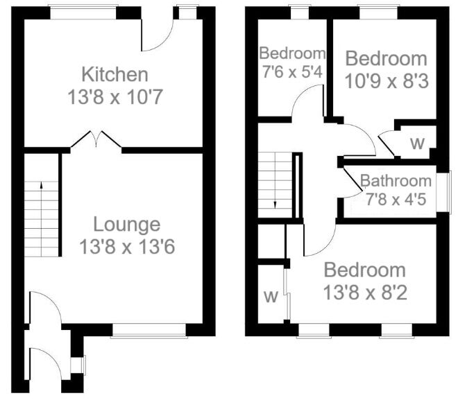 Floorplan of 3 bedroom Semi Detached House for sale, Lewis Avenue, Wishaw, North Lanarkshire, ML2