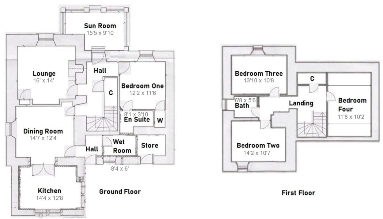 Floorplan of 4 bedroom Detached House for sale, Gateside Road, Crawfordjohn, South Lanarkshire, ML12