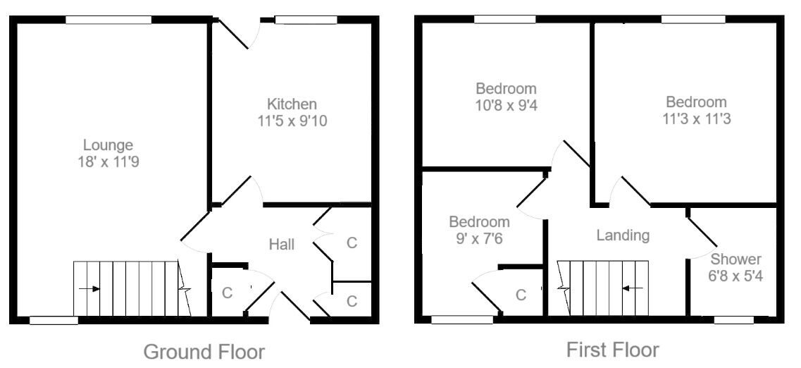 Floorplan of 3 bedroom Mid Terrace House for sale, Parkhead Gardens, West Calder, West Lothian, EH55
