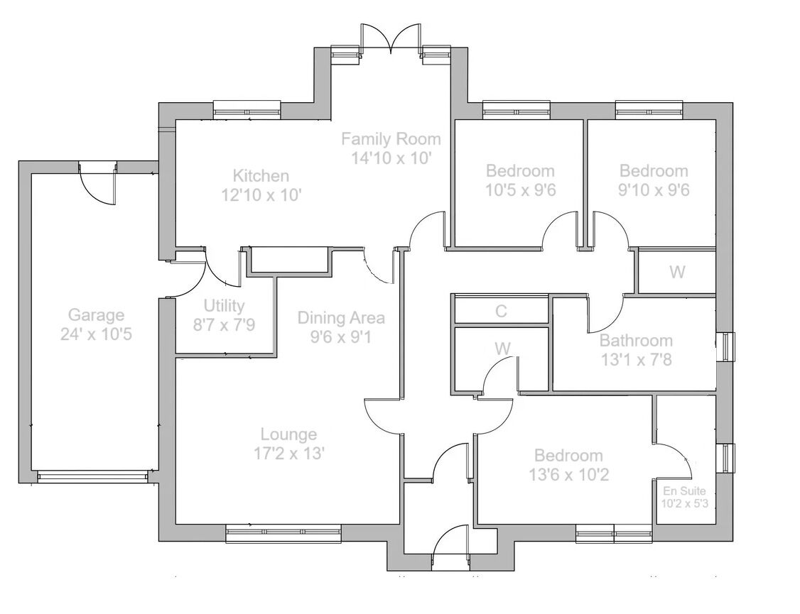 Floorplan of 3 bedroom Detached Bungalow for sale, Mill View, Lanark, South Lanarkshire, ML11