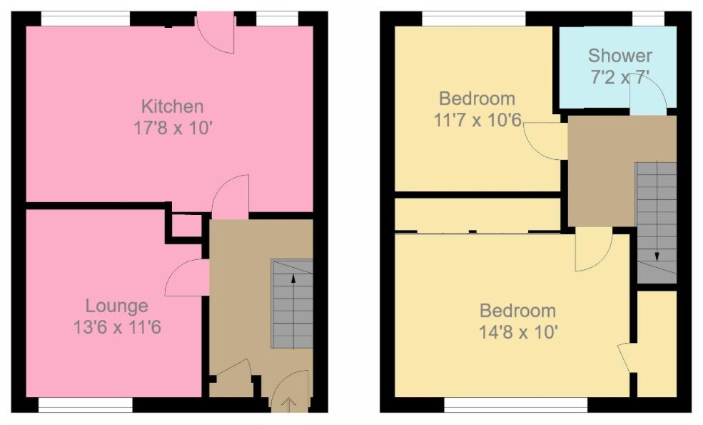 Floorplan of 2 bedroom End Terrace House for sale, Douglasdale Street, Rigside, South Lanarkshire, ML11