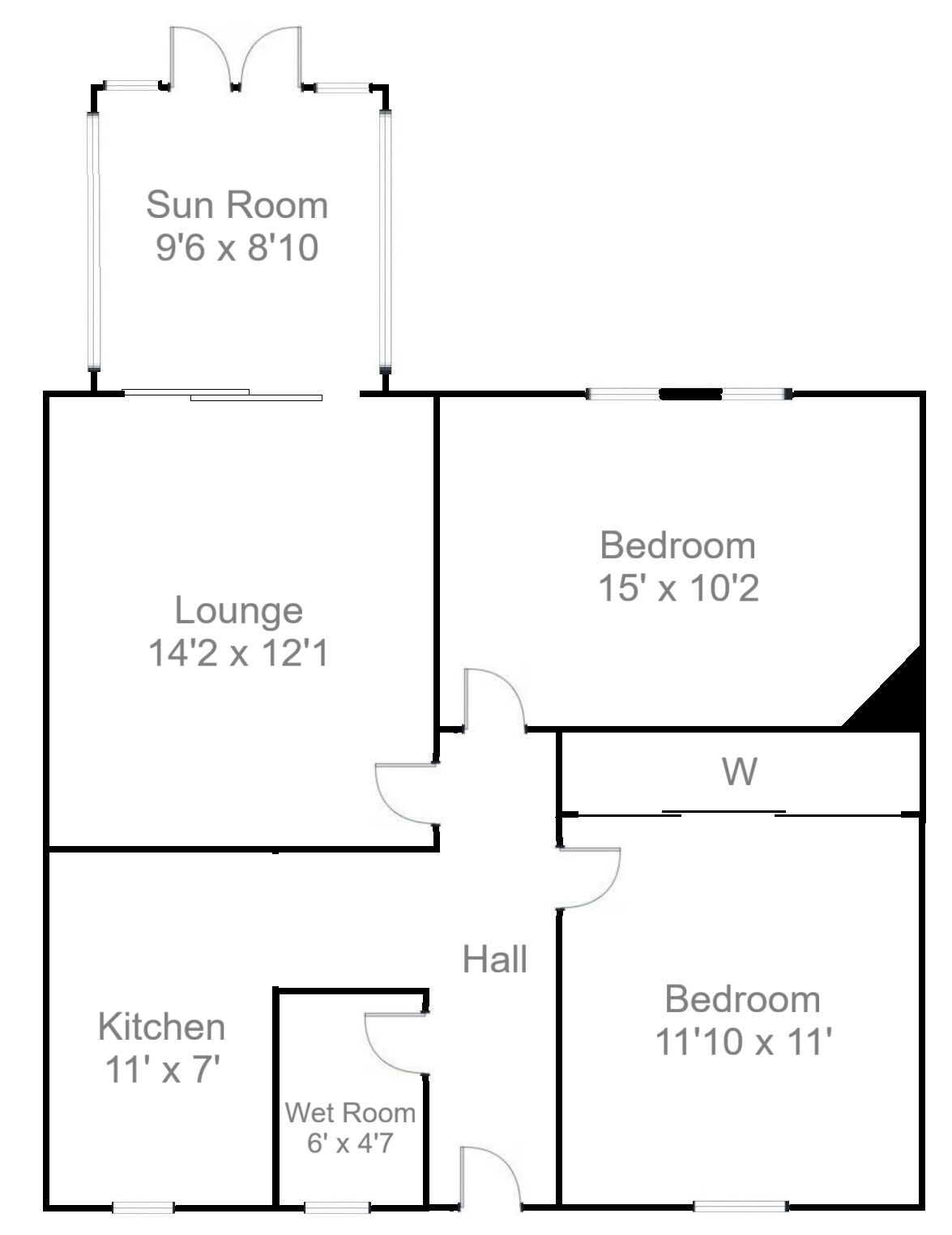 Floorplan of 2 bedroom Semi Detached Bungalow for sale, Reid Street, Forth, South Lanarkshire, ML11