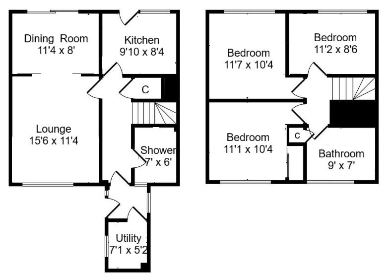 Floorplan of 3 bedroom End Terrace House for sale, Lindsay Loan, Lanark, South Lanarkshire, ML11