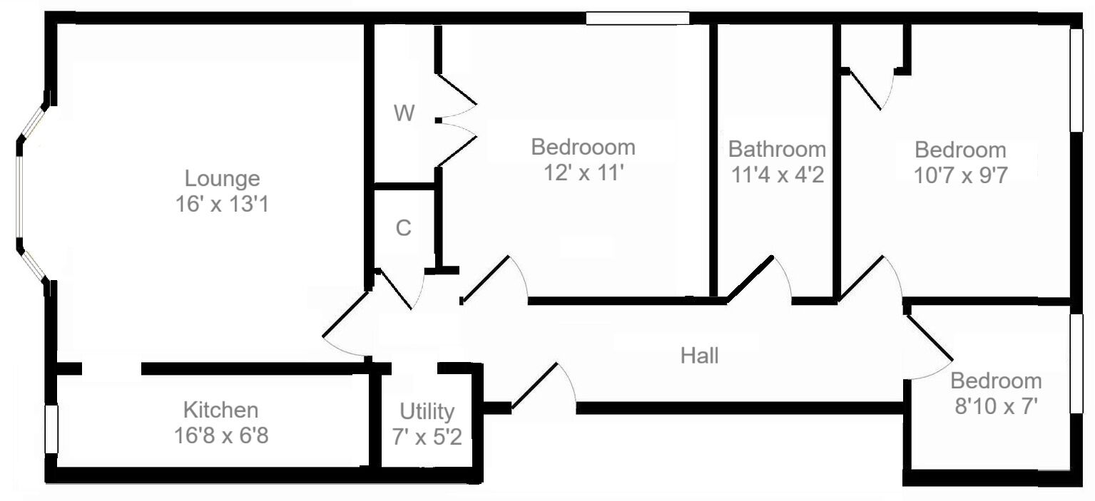 Floorplan of 3 bedroom  Flat for sale, Stewarton Street, Wishaw, North Lanarkshire, ML2