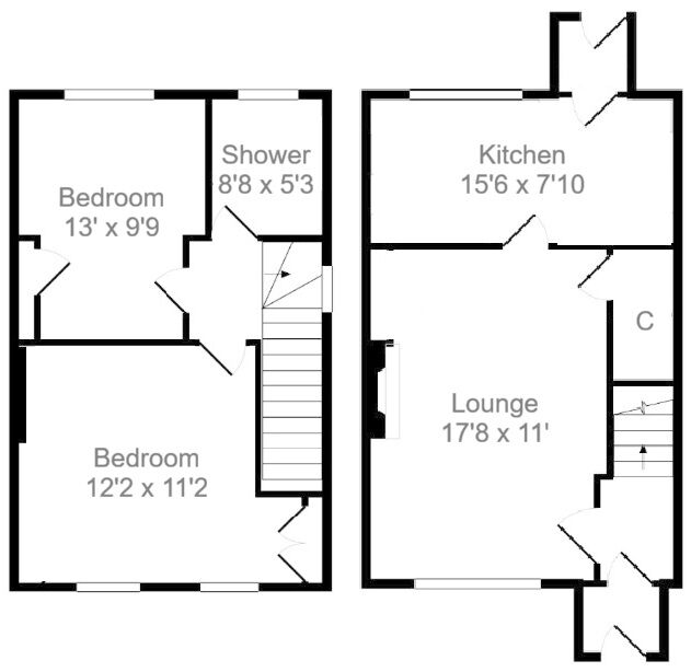 Floorplan of 2 bedroom End Terrace House for sale, Merlindale, Forth, South Lanarkshire, ML11