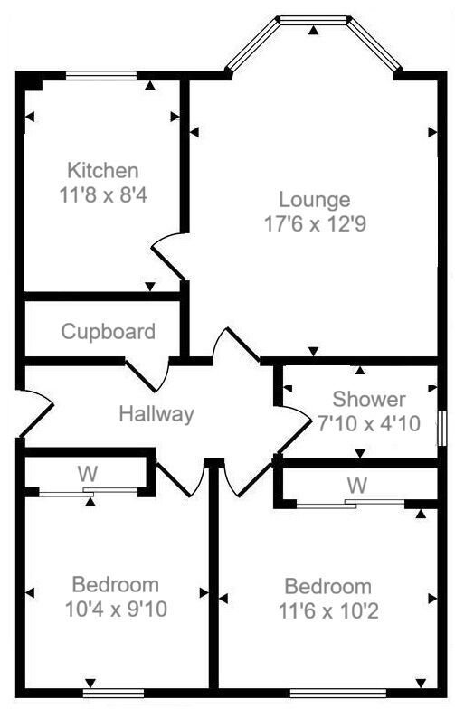 Floorplan of 2 bedroom Flat for sale, Hyndford Road, Lanark, South Lanarkshire, ML11