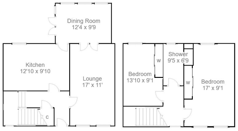 Floorplan of 2 bedroom Semi Detached House for sale, Hospitland Drive, Lanark, South Lanarkshire, ML11
