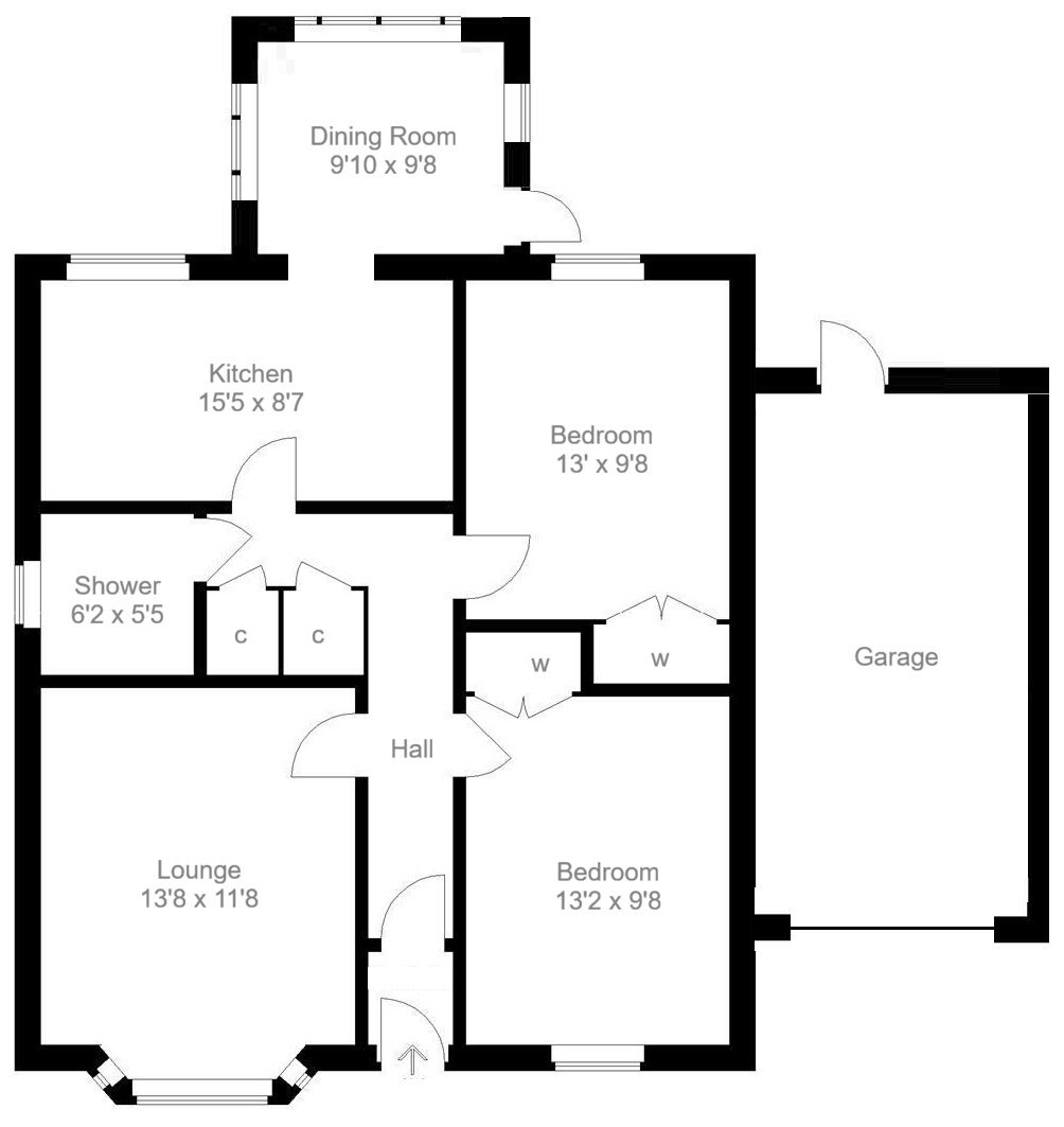 Floorplan of 2 bedroom Detached Bungalow for sale, Robertson Road, Perth, Perth and Kinross, PH1