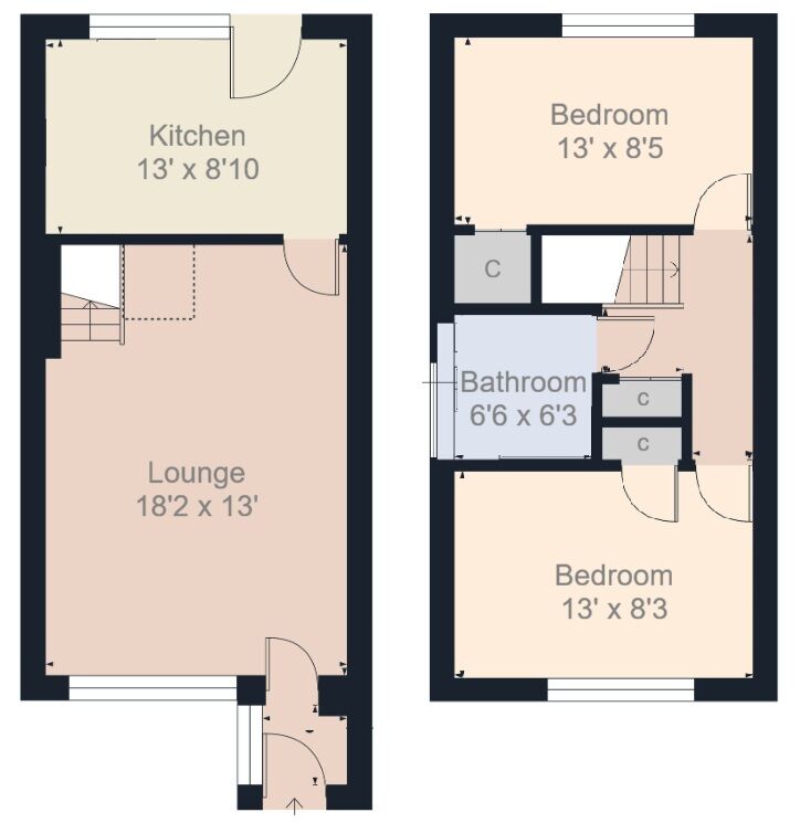 Floorplan of 2 bedroom Semi Detached House for sale, Moss-Side Avenue, Carluke, South Lanarkshire, ML8
