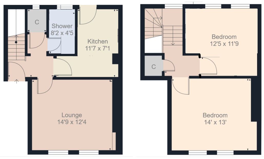 Floorplan of 2 bedroom Semi Detached House for sale, Lockhart Street, Carluke, South Lanarkshire, ML8