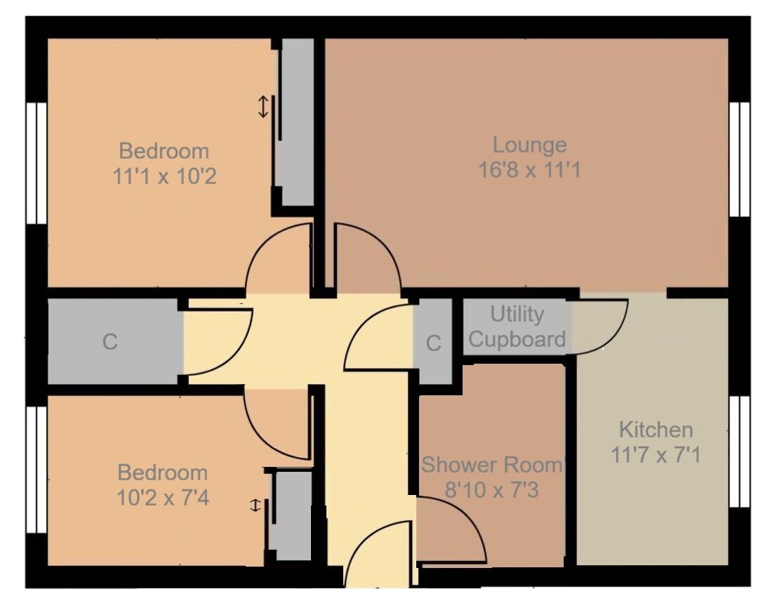 Floorplan of 2 bedroom Flat for sale, Albion Court, Biggar, South Lanarkshire, ML12
