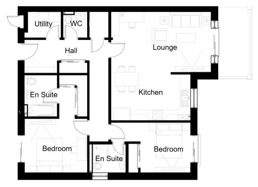 Floorplan of 2 bedroom Flat for sale, Main Street, Glenfarg, Perth and Kinross, PH2
