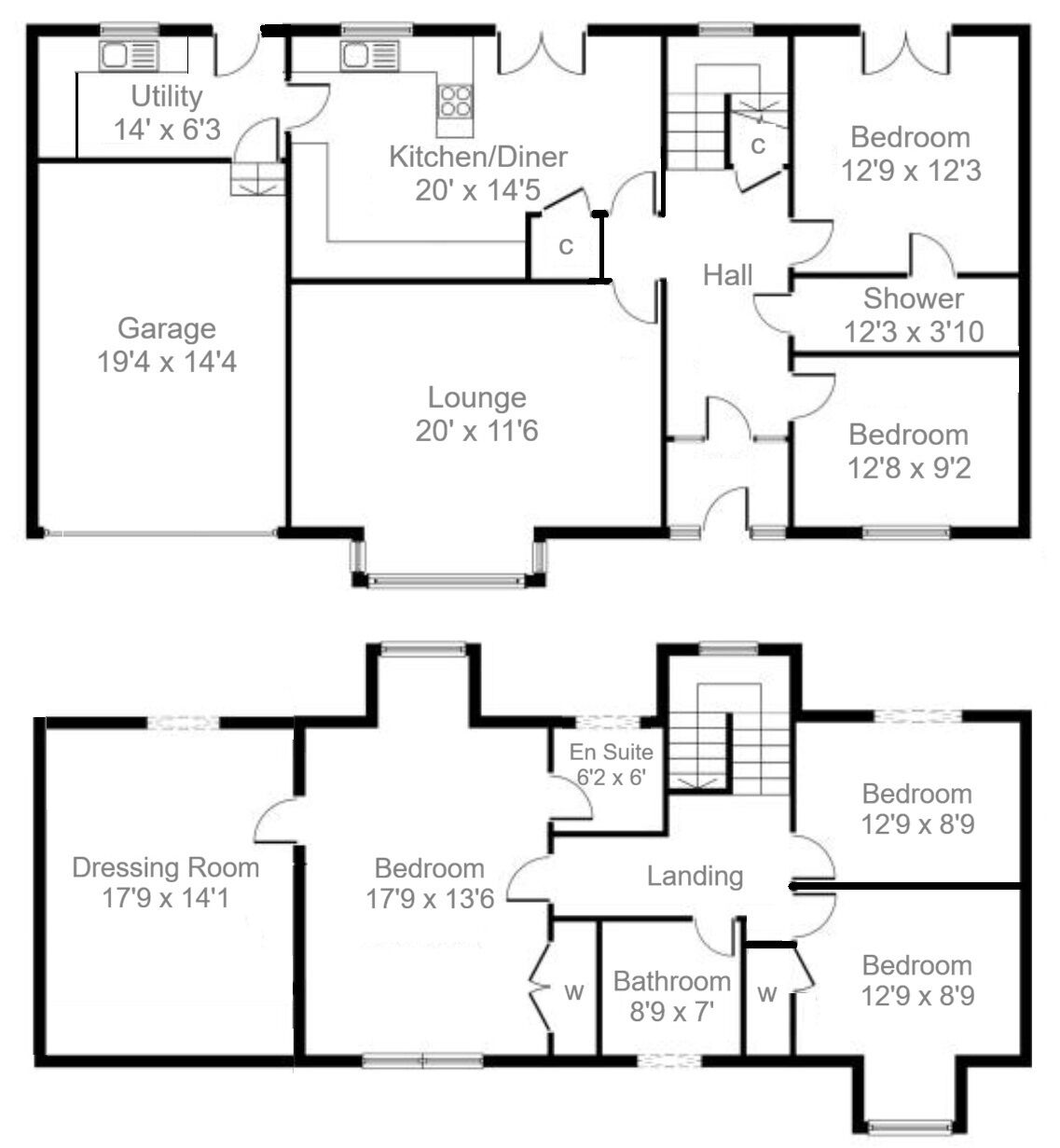 Floorplan of 5 bedroom Detached House for sale, Raeburn Common, Pettinain, South Lanarkshire, ML11