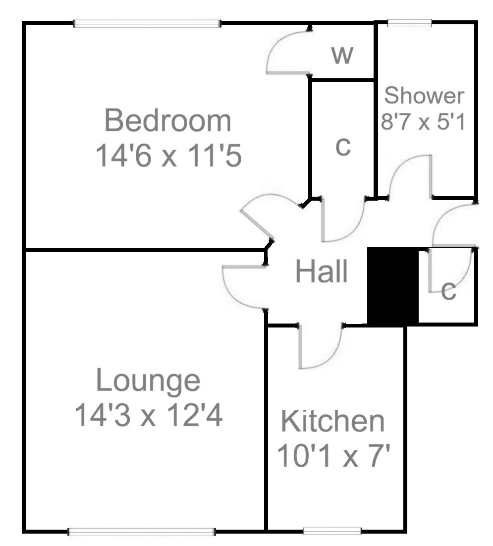 Floorplan of 1 bedroom Flat for sale, Woodstock Avenue, Lanark, South Lanarkshire, ML11