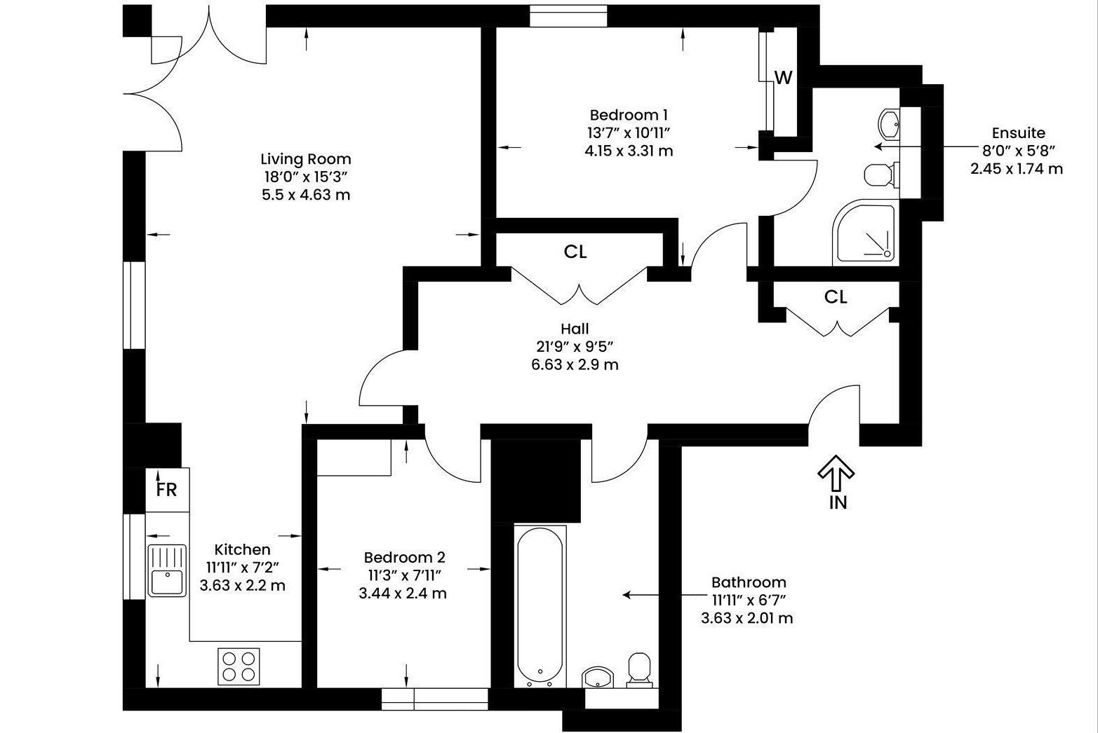 Floorplan of 2 bedroom Flat for sale, South Victoria Dock Road, Dundee, Angus, DD1
