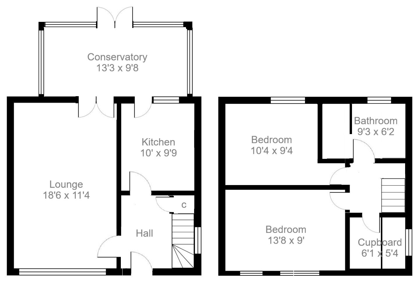 Floorplan of 2 bedroom Semi Detached House for sale, Burn Road, Carluke, South Lanarkshire, ML8