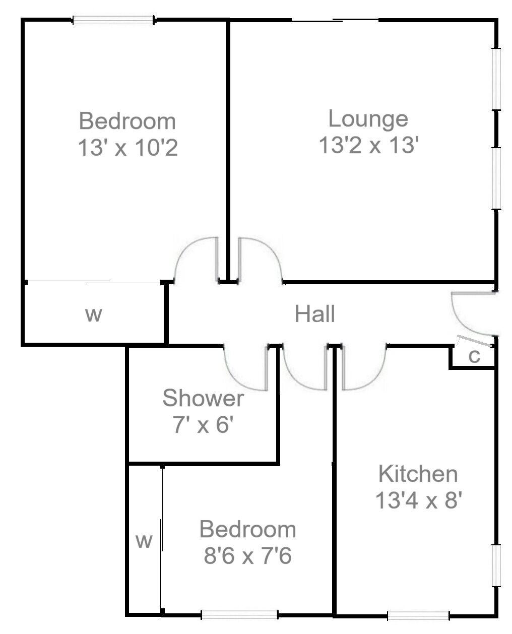 Floorplan of 2 bedroom Flat for sale, Milne Court, Wishaw, North Lanarkshire, ML2