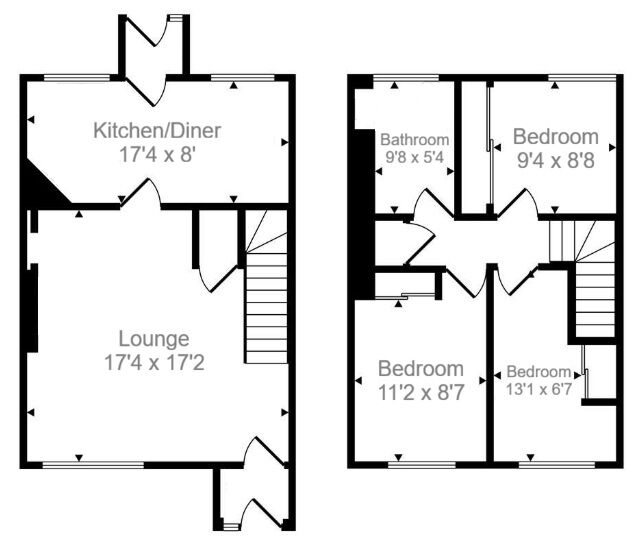 Floorplan of 3 bedroom End Terrace House for sale, Merlindale, Forth, South Lanarkshire, ML11