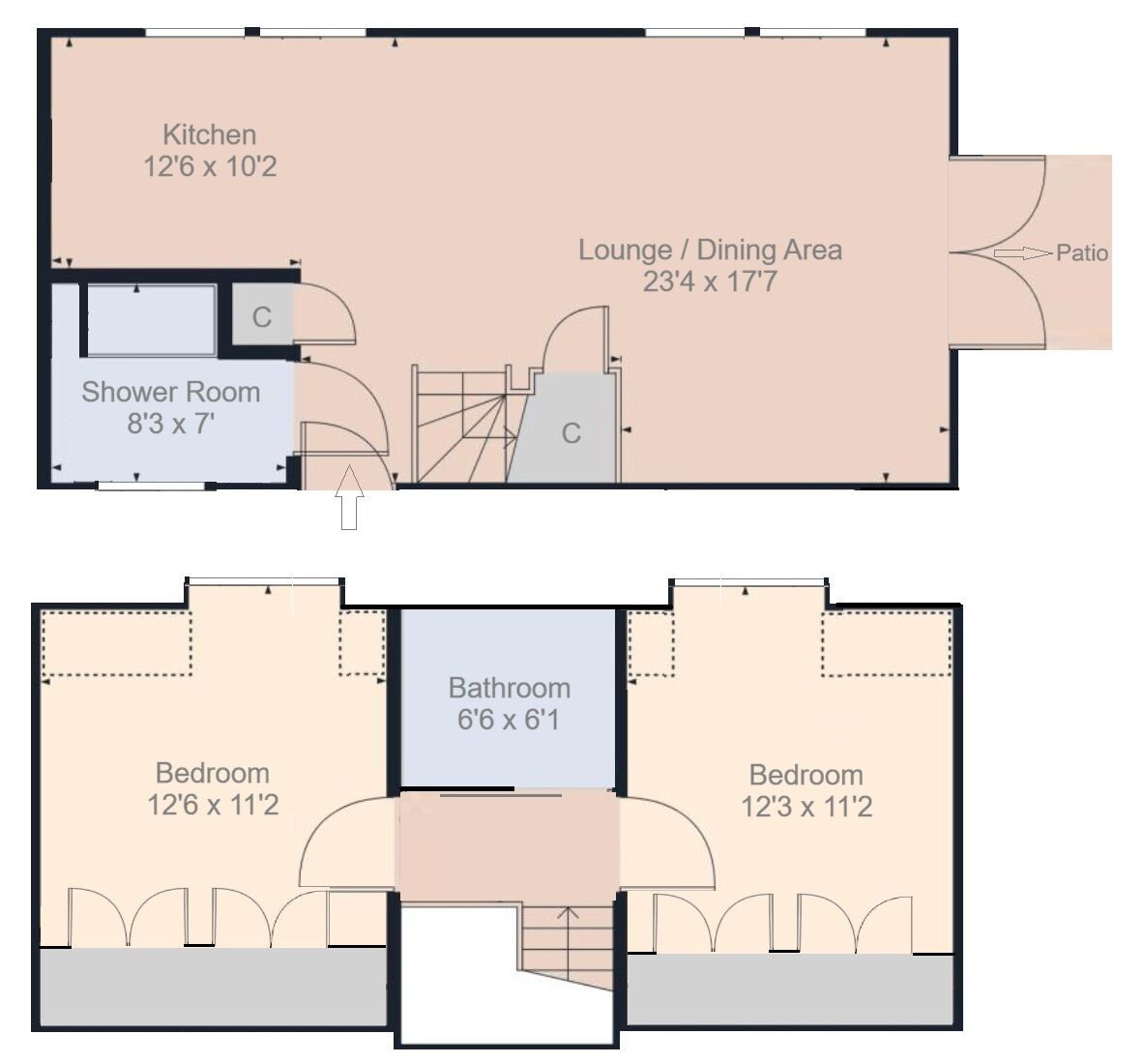Floorplan of 2 bedroom End Terrace House for sale, Home Street, Lanark, South Lanarkshire, ML11
