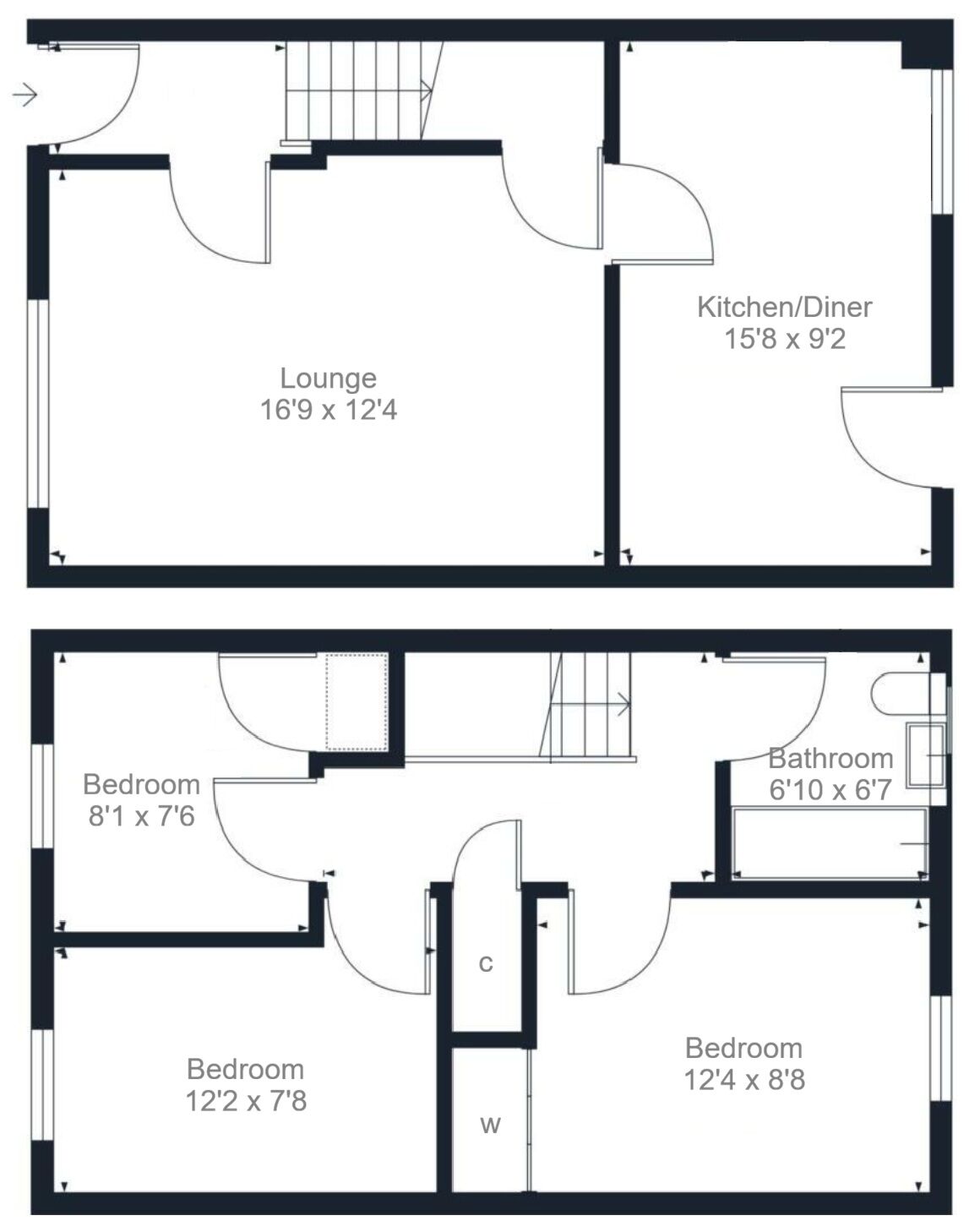 Floorplan of 3 bedroom Semi Detached House for sale, St. Andrew's Way, Wishaw, North Lanarkshire, ML2