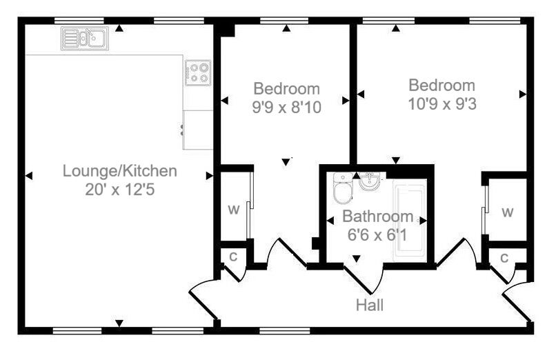 Floorplan of 2 bedroom Flat for sale, Quinn Court, Lanark, South Lanarkshire, ML11