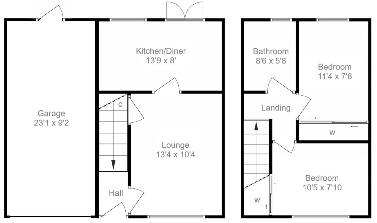 Floorplan of 2 bedroom Semi Detached House for sale, Potts Way, Motherwell, North Lanarkshire, ML1
