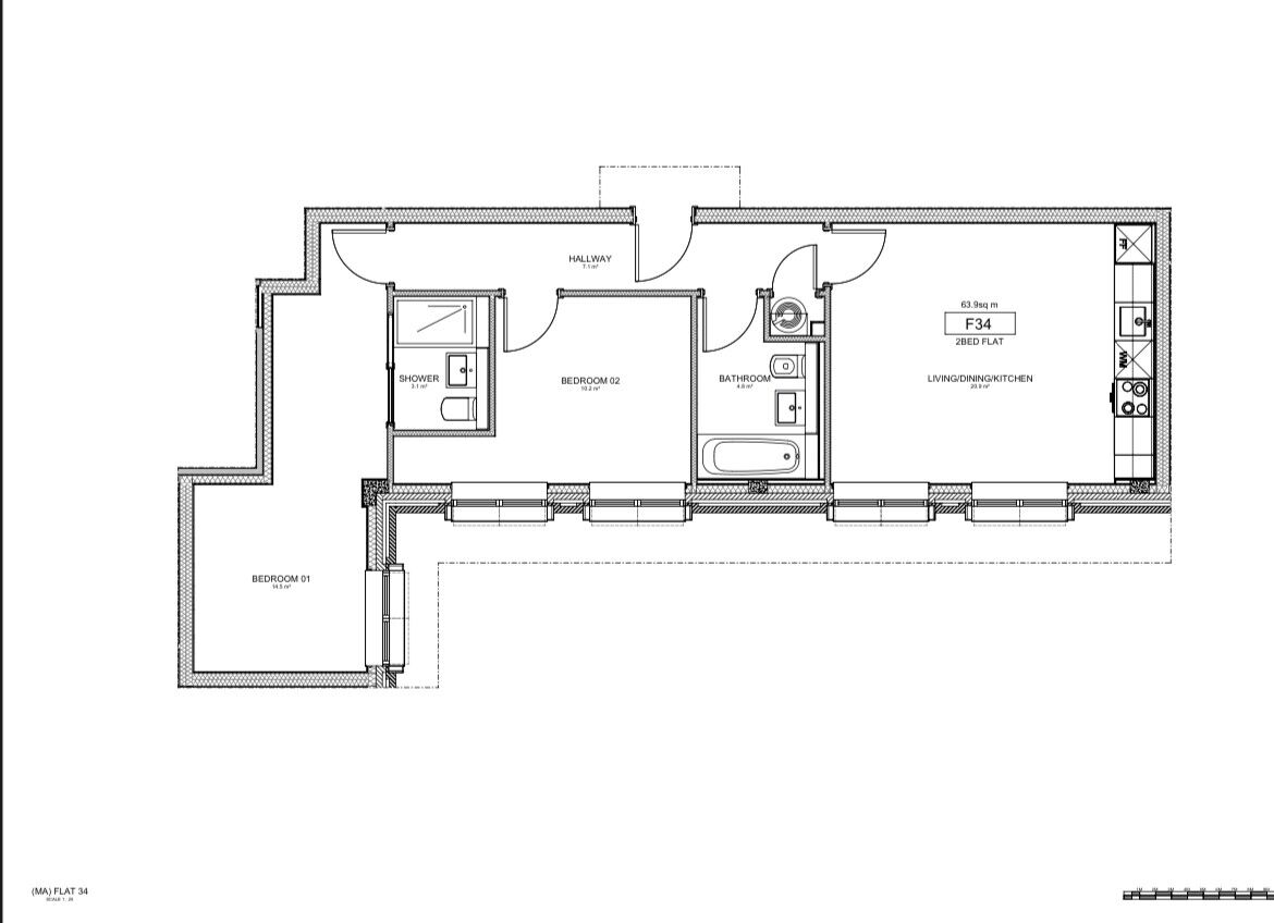 Floorplan of 2 bedroom Flat for sale, Stafford Road, Wallington, SM6