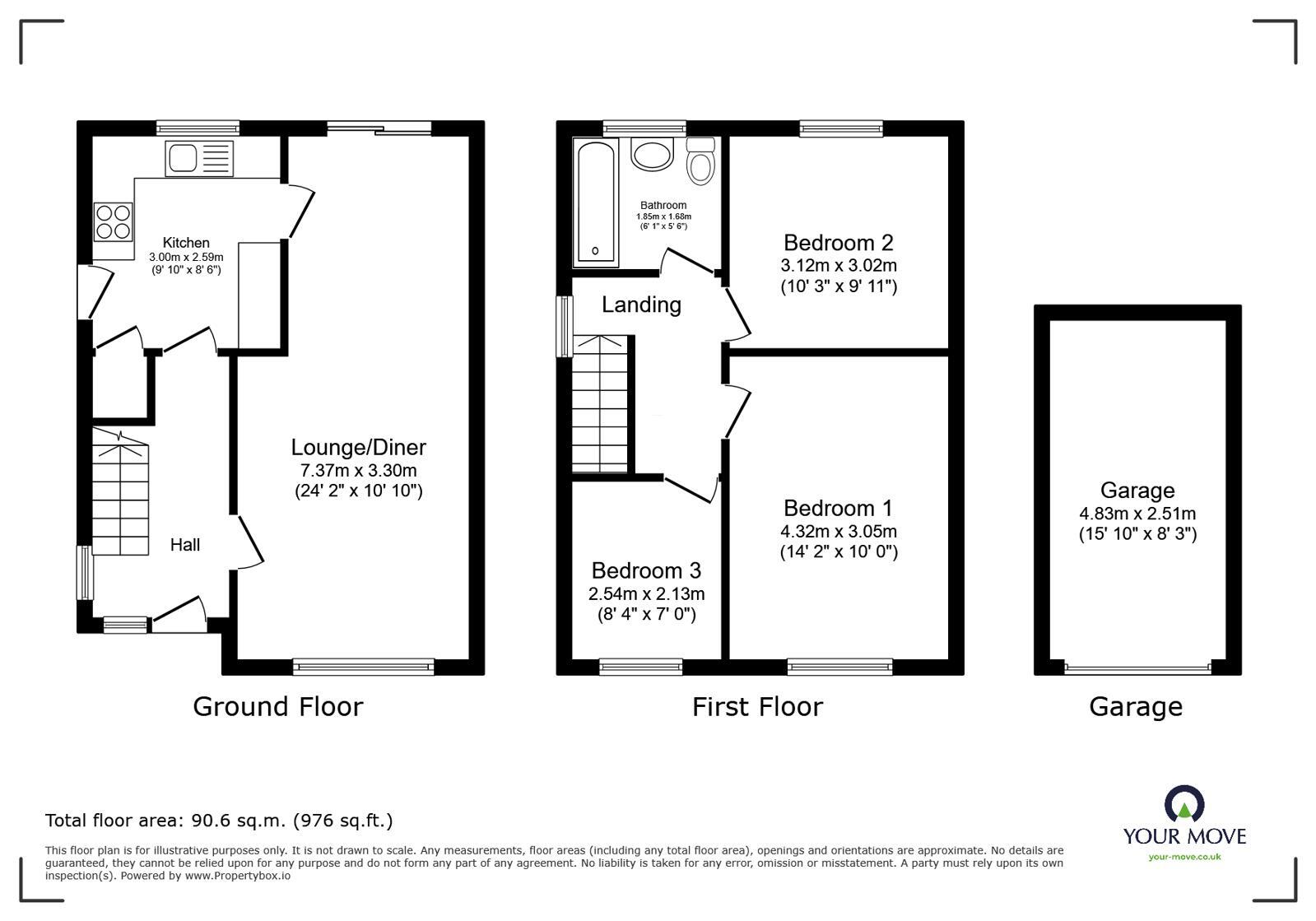 Floorplan of 3 bedroom Semi Detached House for sale, Cheshire Gardens, Leicestershire, LE2